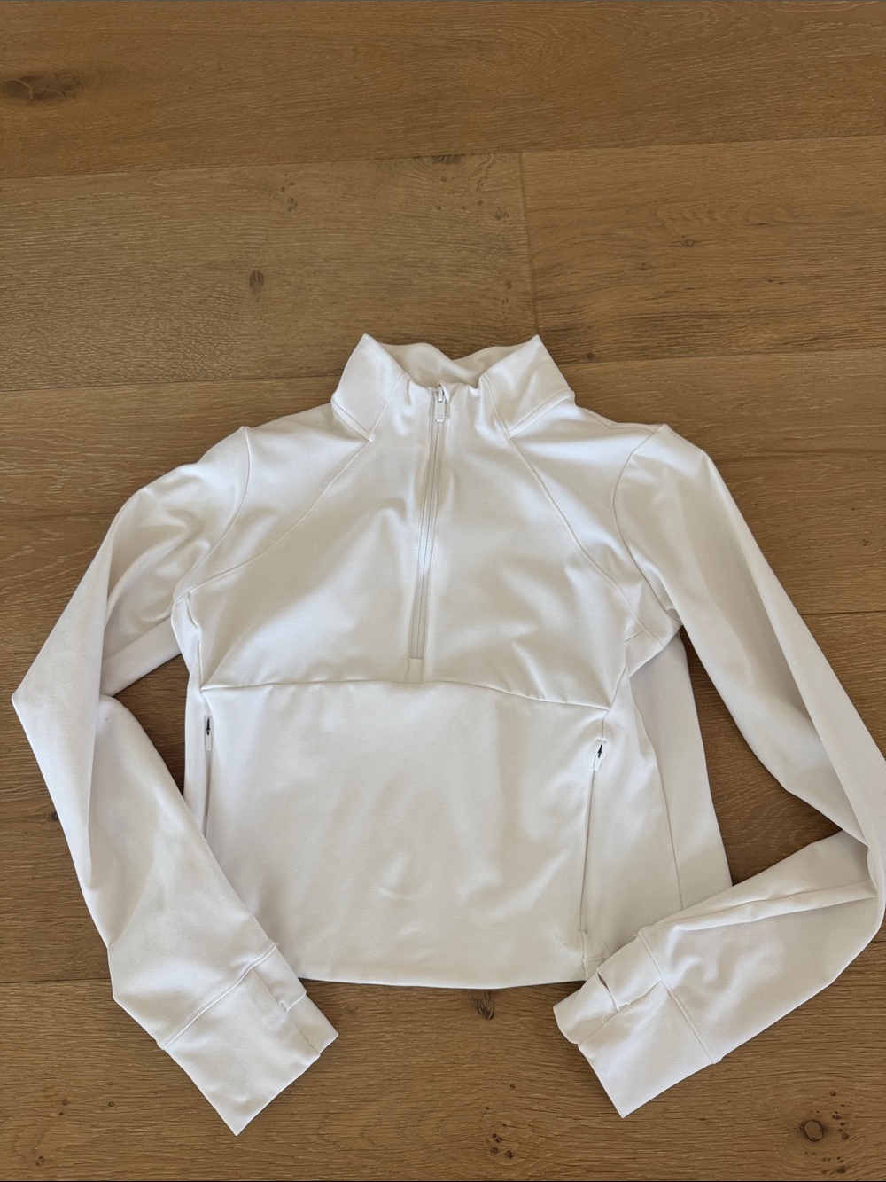 all in motion Cream Pullover Hoodie quarter zip